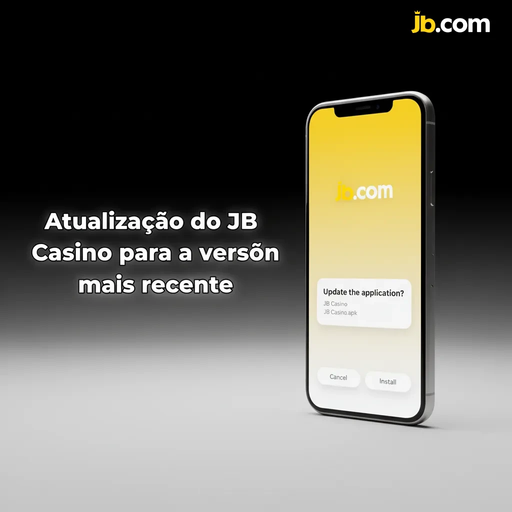 Banner do JB Casino anunciando atualização automática via PWA para a versão mais recente, sem atualizações manuais.