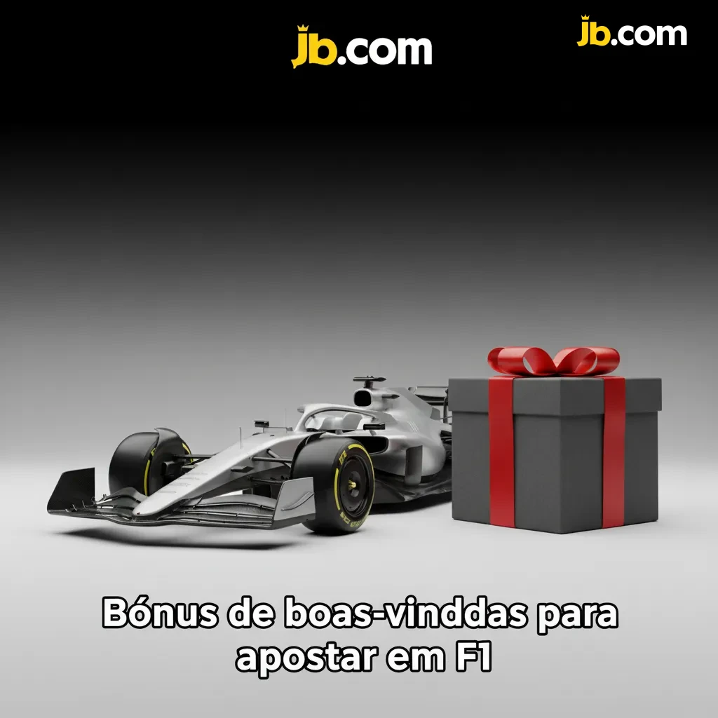 Banner de bônus de boas-vindas para apostar em Fórmula 1, com valor e percentual em destaque e aviso para ler as regras.