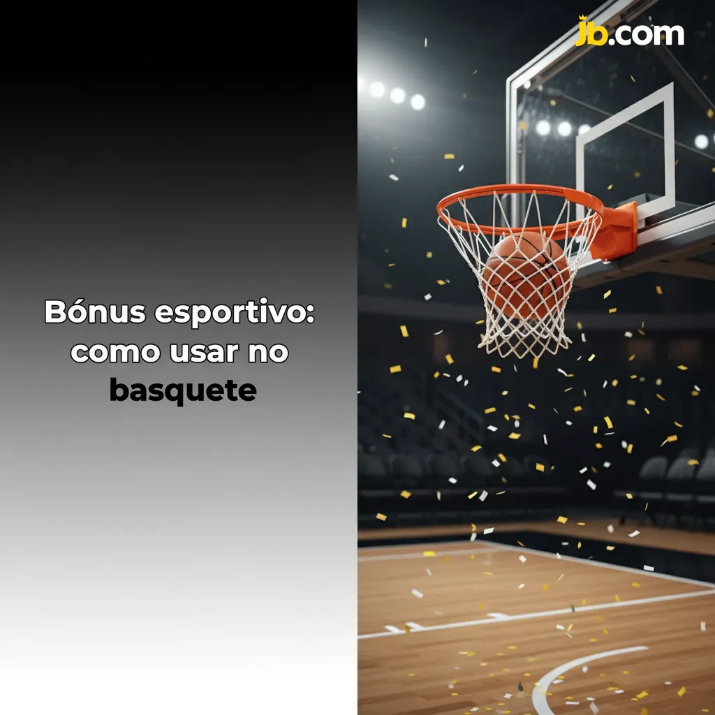 Banner de bônus esportivo para apostas de basquete na JB Casino, com bola e símbolo de porcentagem