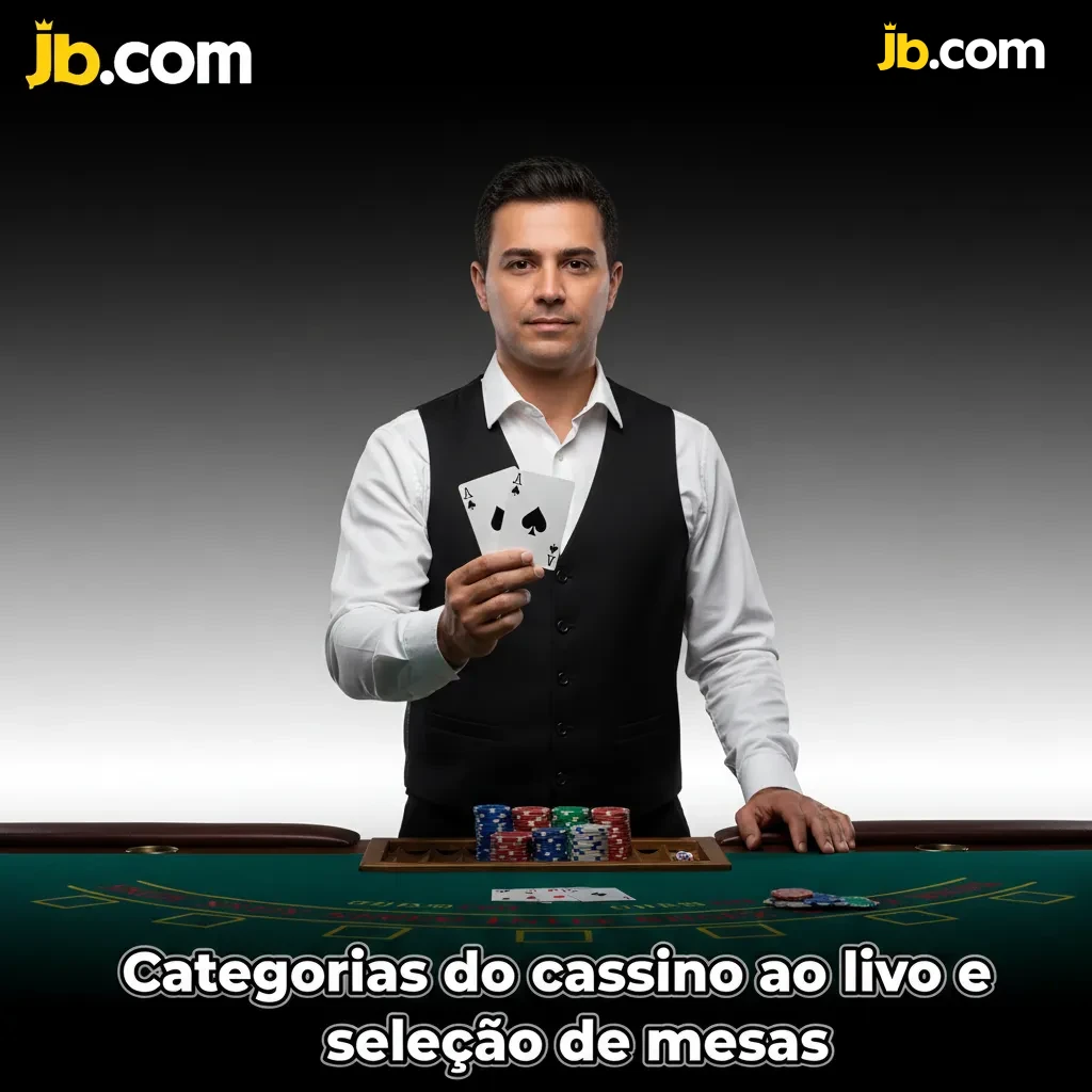 Tela do cassino ao vivo com categorias Roleta, Bacará, Blackjack, Pôquer, Game Shows e Sic Bo e seleção de mesas em HD.