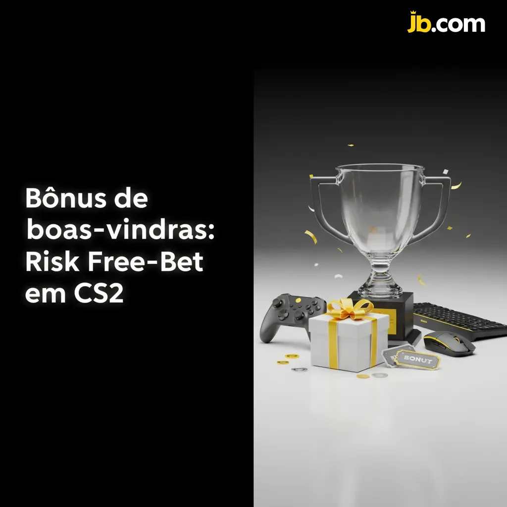Banner JB Casino: Bônus de boas-vindas Risk Free-Bet em CS2 com etapas de opt-in, depósito por PIX/cartão/boleto e aviso 18+