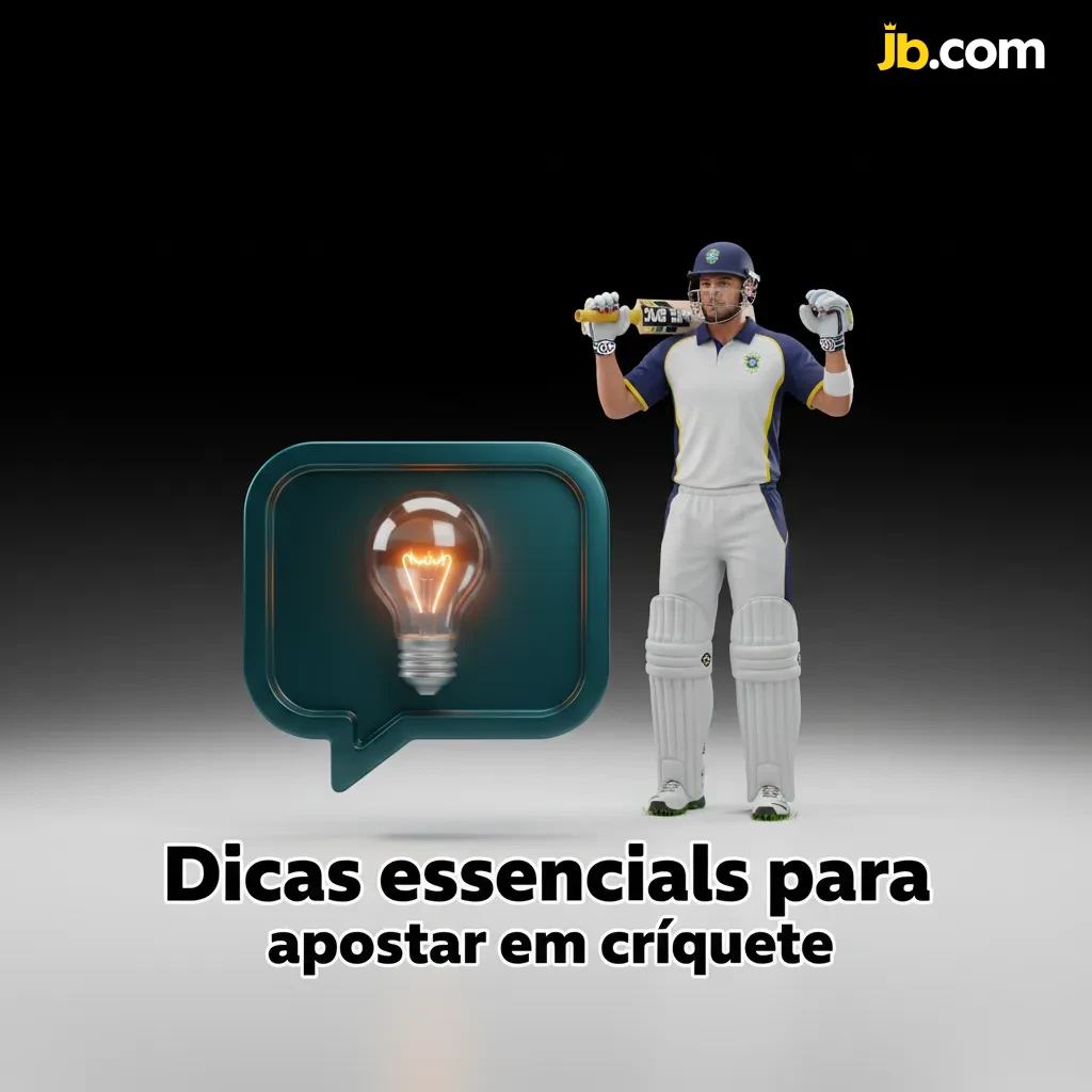 Ilustração com dicas de apostas em críquete: forma e elenco, clima e pitch, toss, gestão de banca e estatísticas.