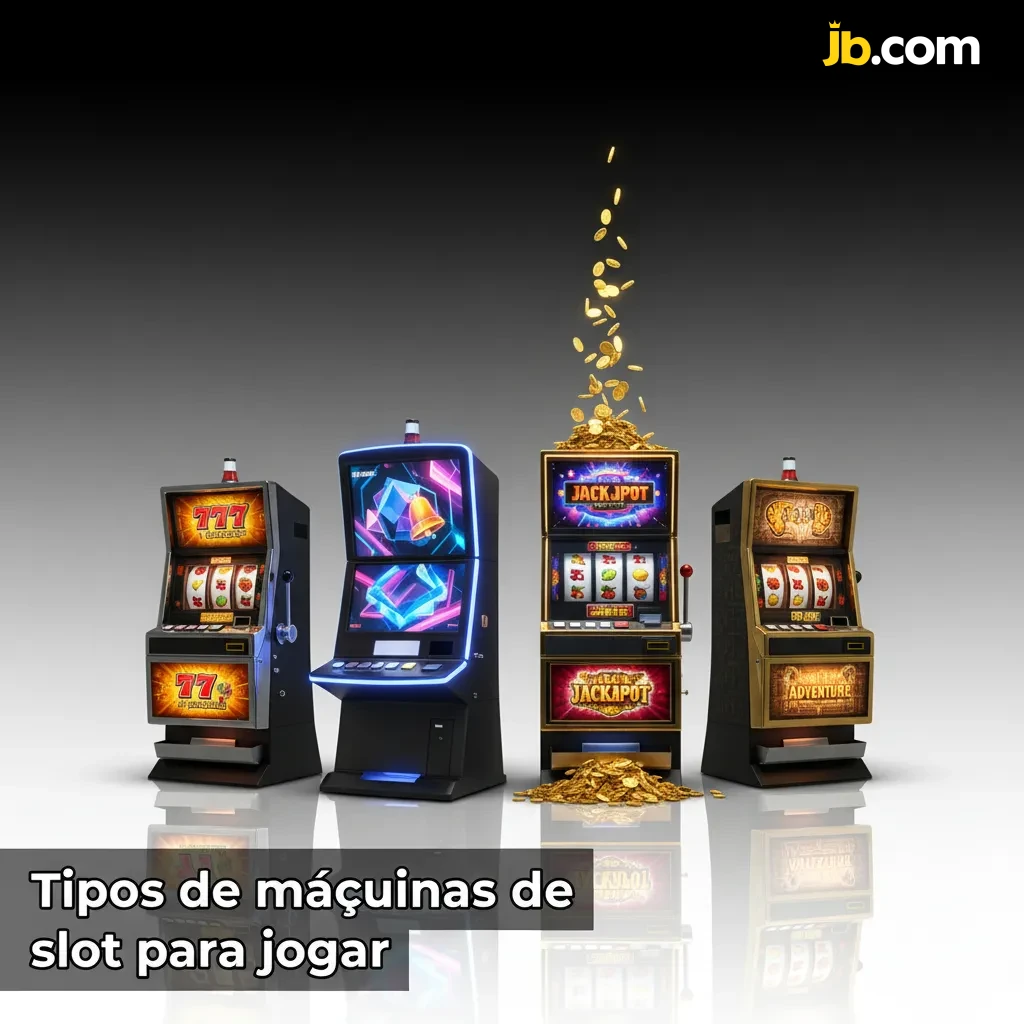Infográfico: tipos de slots — 3 rolos, 5 rolos, Megaways, jackpots progressivos, Cluster Pays, Hold & Win e compra de bônus.