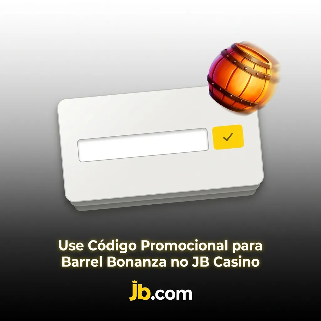 Tela do JB Casino mostrando campo para código promocional BARREL100 com bônus de 10% até R$ 100 — JB Casino no Brasil