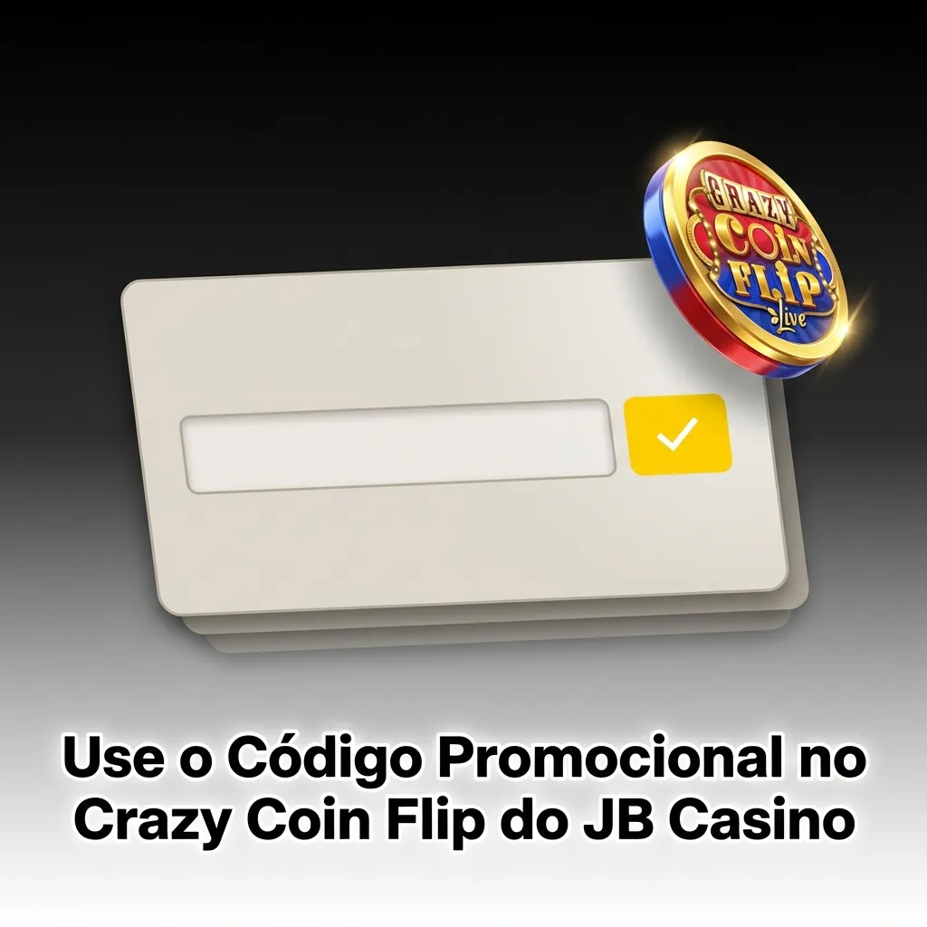 Tela do JB Casino mostrando campo para inserir código promocional JBFLIP no Crazy Coin Flip — JB Casino no Brasil